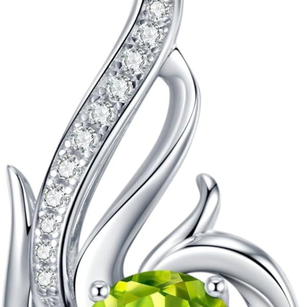 for Women 925 Sterling Silver Phoenix Charm Necklace Birthstone Necklace Adjusta